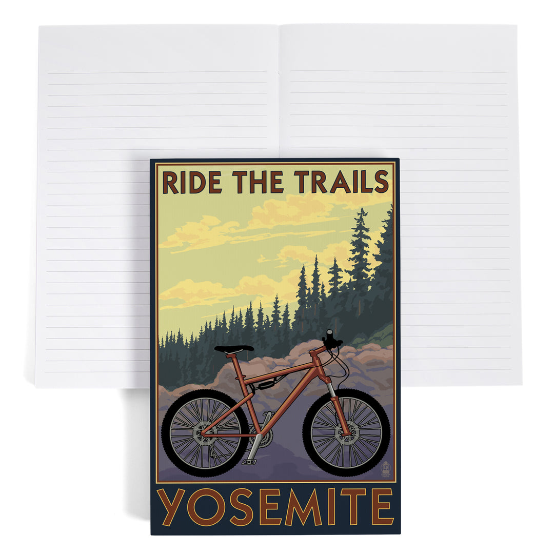 Lined 6x9 Journal, Yosemite, California, Ride the Trails, Lay Flat, 193 Pages, FSC paper