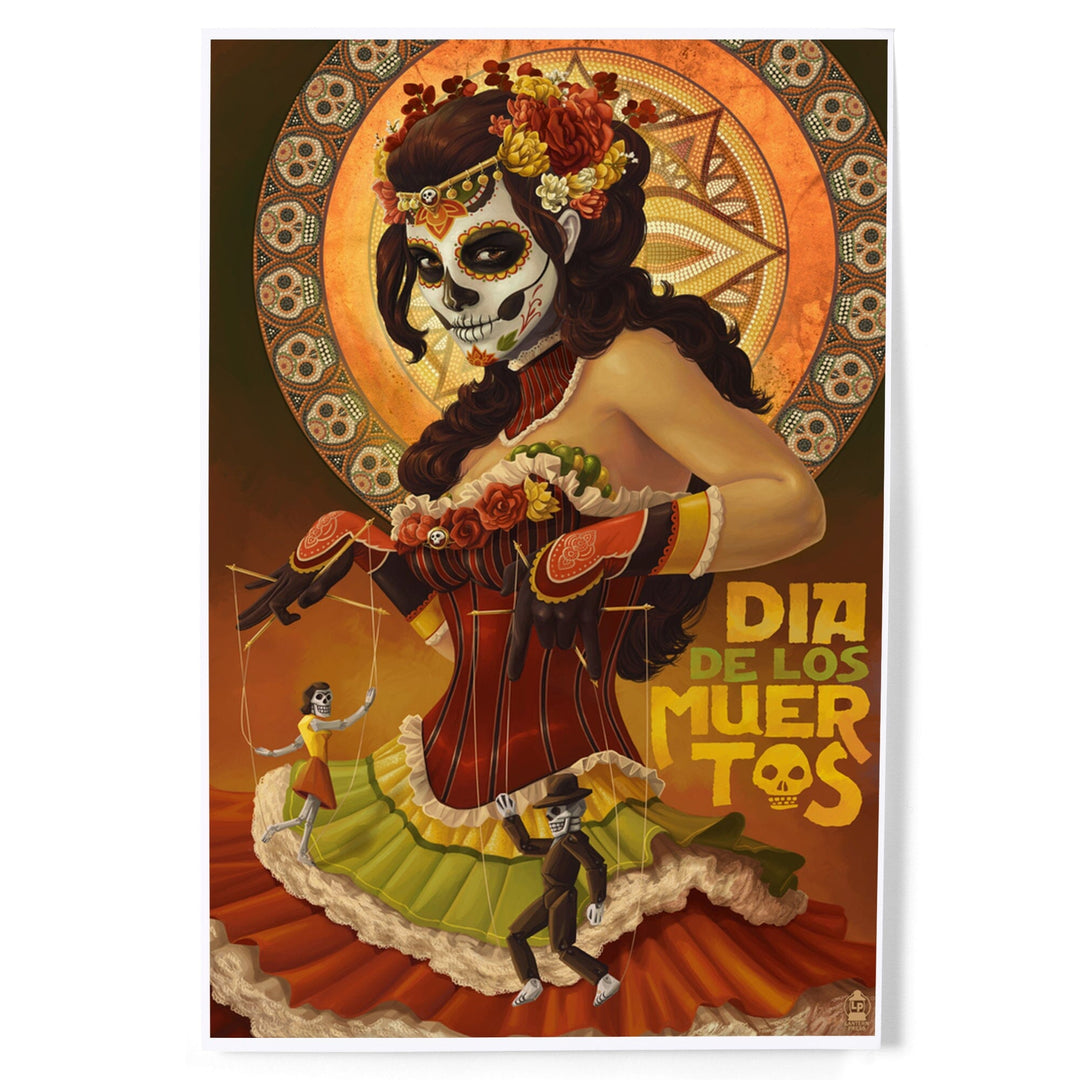 Dia De Los Muertos Marionettes, Day of the Dead, Art & Giclee Prints - Lantern Press