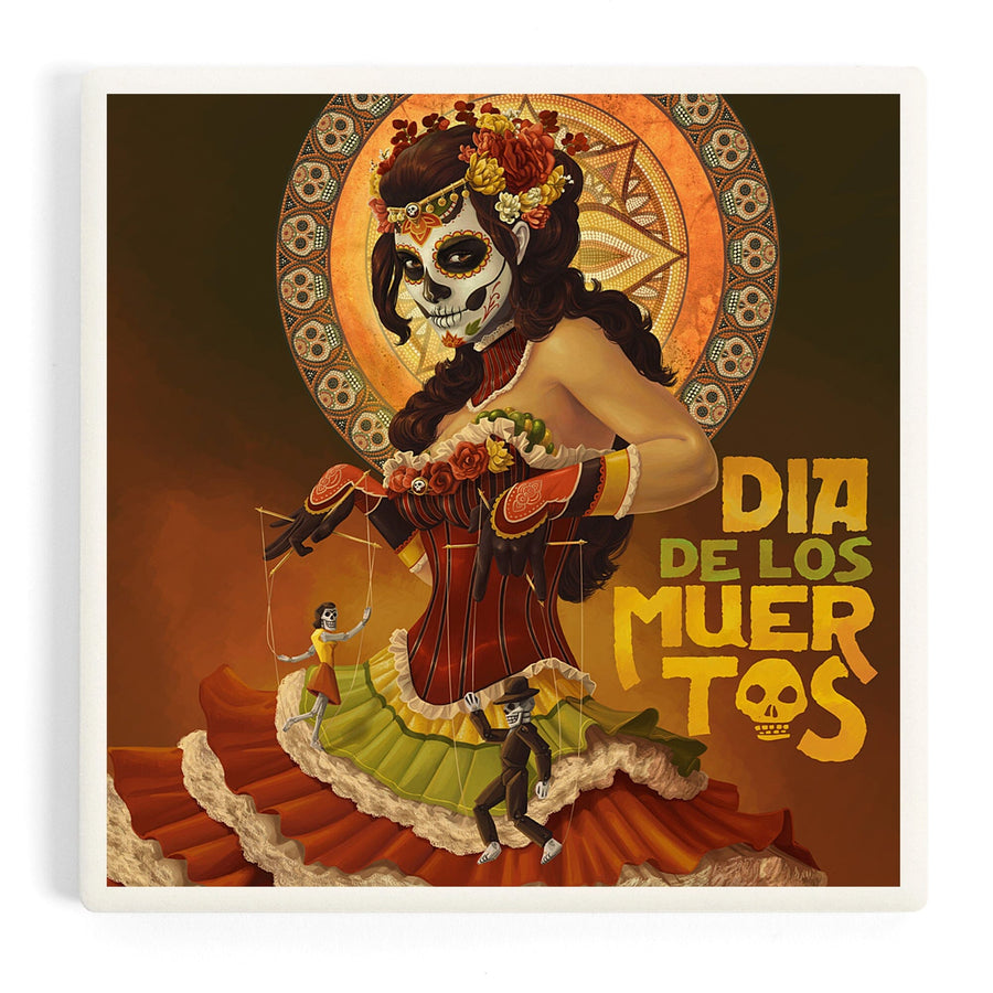 Dia De Los Muertos Marionettes, Day of the Dead, Coasters Coasters Lantern Press 