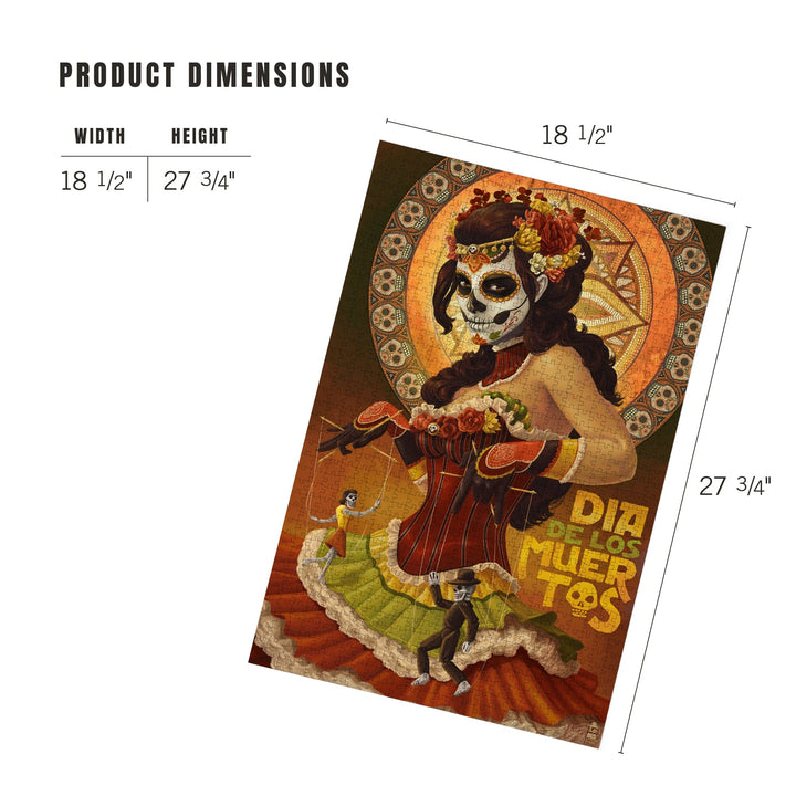 Dia De Los Muertos Marionettes, Day of the Dead, Jigsaw Puzzle Puzzle Lantern Press 