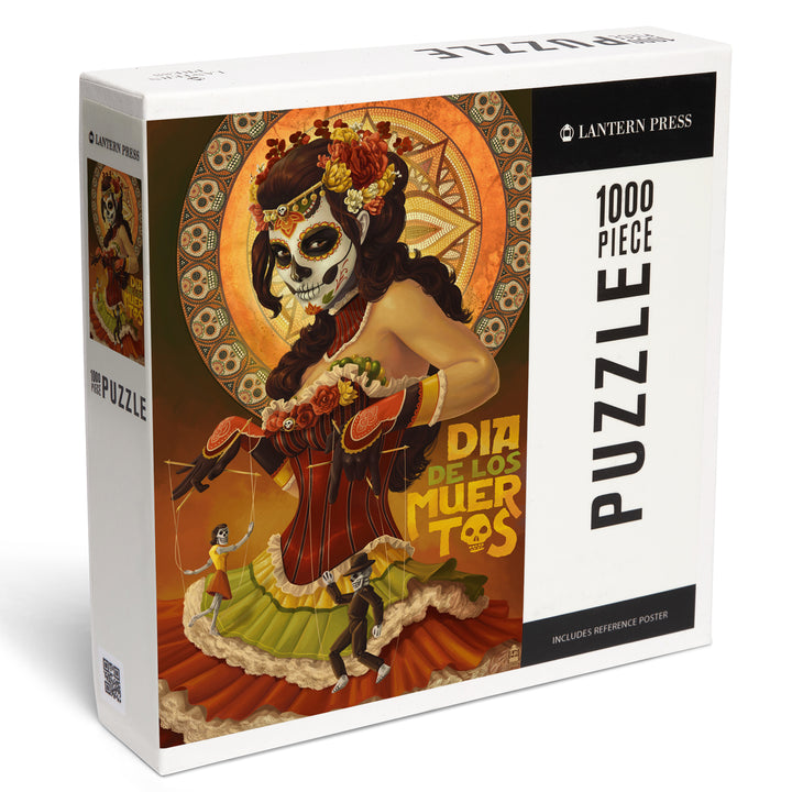 Dia De Los Muertos Marionettes, Day of the Dead, Jigsaw Puzzle Puzzle Lantern Press 