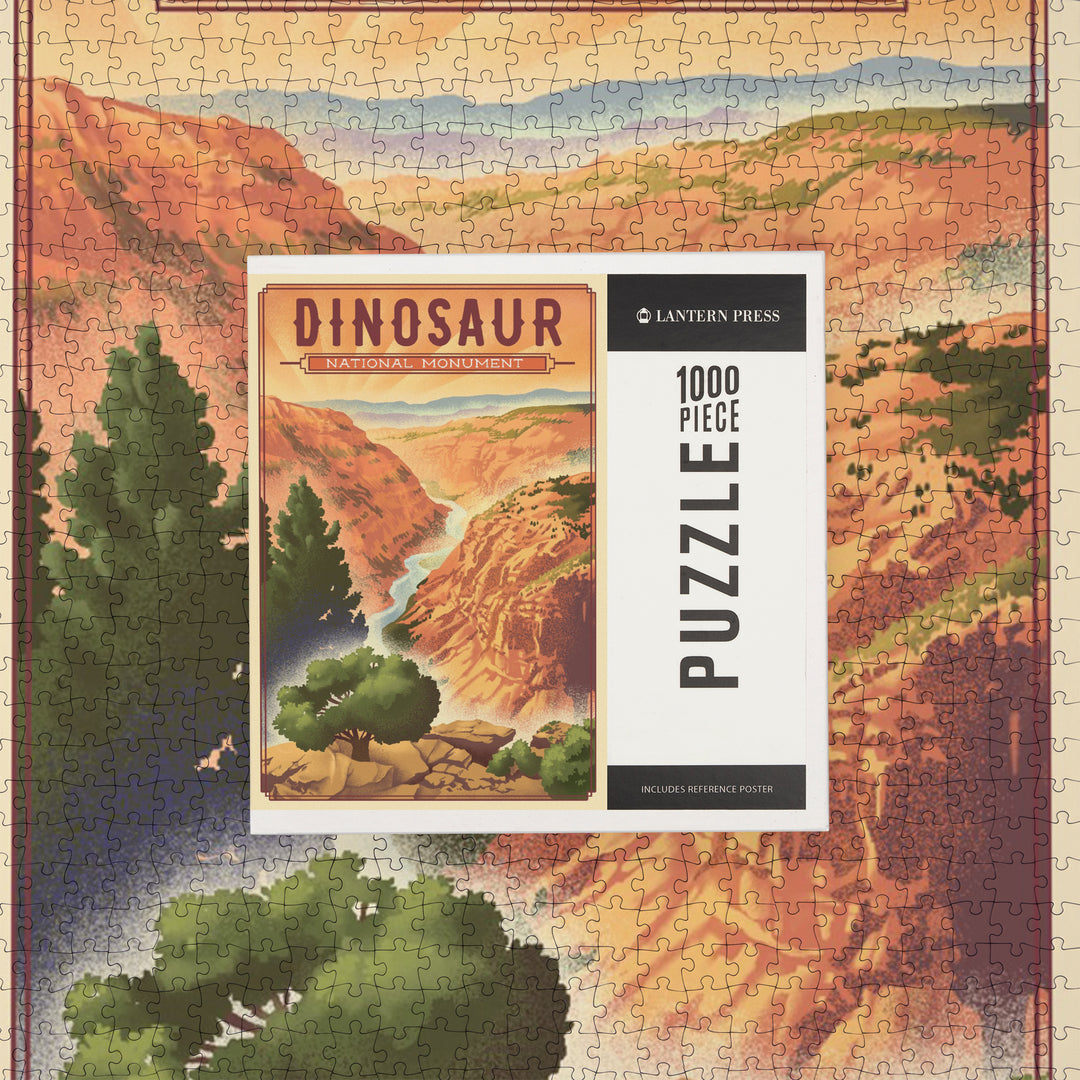 Dinosaur National Monument, Colorado, Lithograph, Jigsaw Puzzle Puzzle Lantern Press 