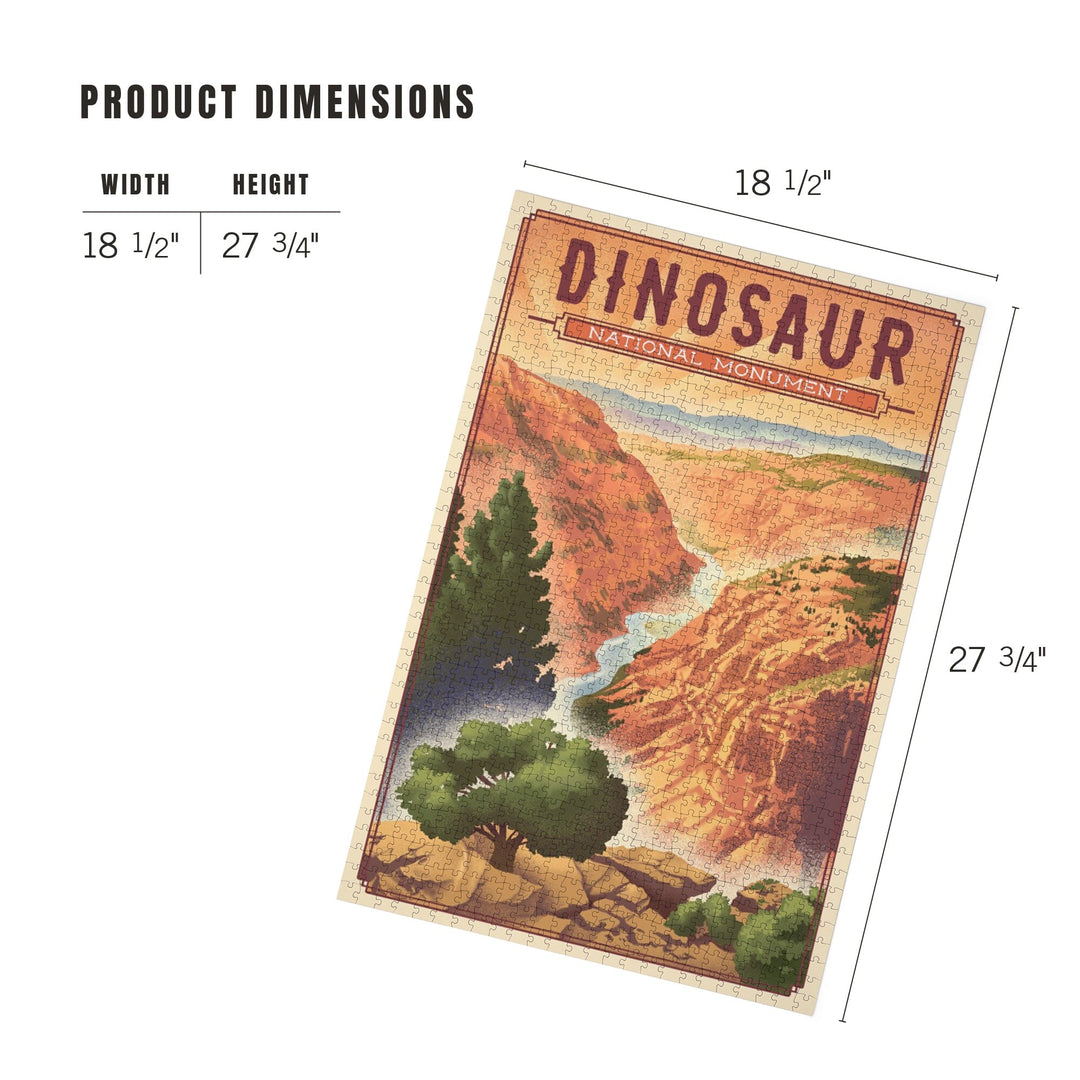 Dinosaur National Monument, Colorado, Lithograph, Jigsaw Puzzle Puzzle Lantern Press 