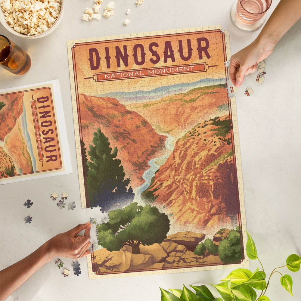 Dinosaur National Monument, Colorado, Lithograph, Jigsaw Puzzle Puzzle Lantern Press 