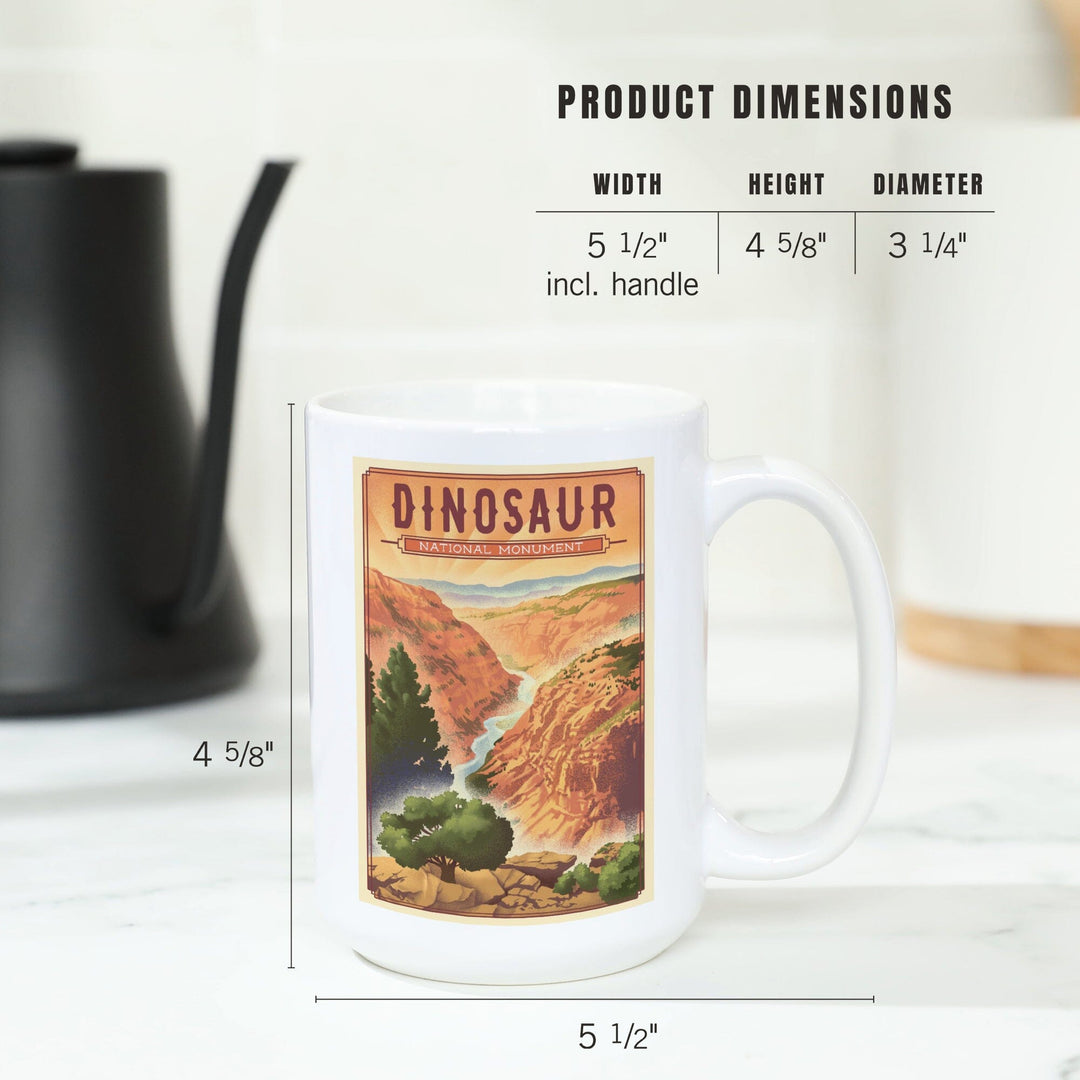 Dinosaur National Monument, Colorado, Lithograph, Lantern Press Artwork, Ceramic Mug Mugs Lantern Press 