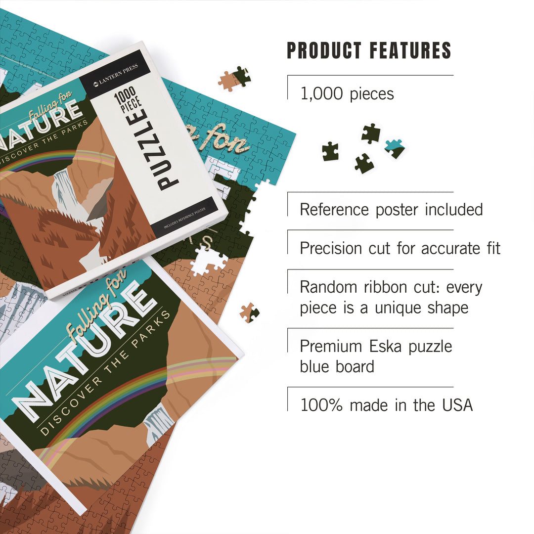 Discover the Parks, Falling for Nature, Jigsaw Puzzle Puzzle Lantern Press 