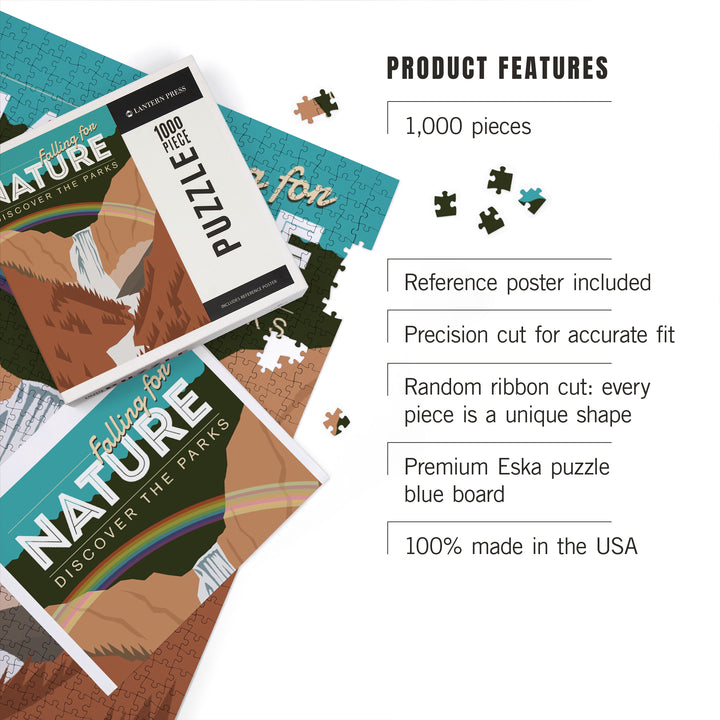 Discover the Parks, Falling for Nature, Jigsaw Puzzle Puzzle Lantern Press 