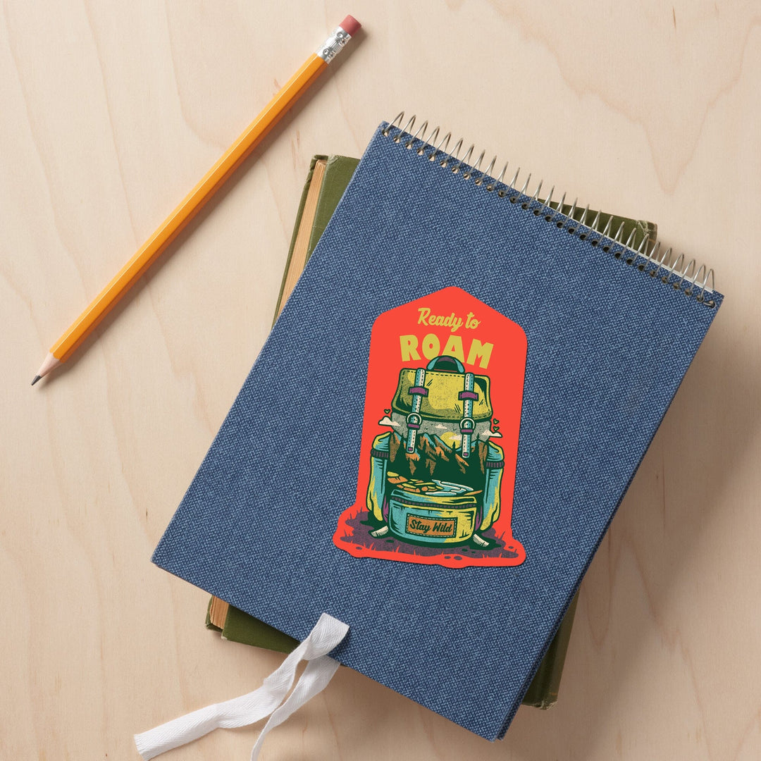 Distressed I hike for views, Adventure Seeker, Ready to Roam, Contour, Vinyl Sticker Sticker Lantern Press 
