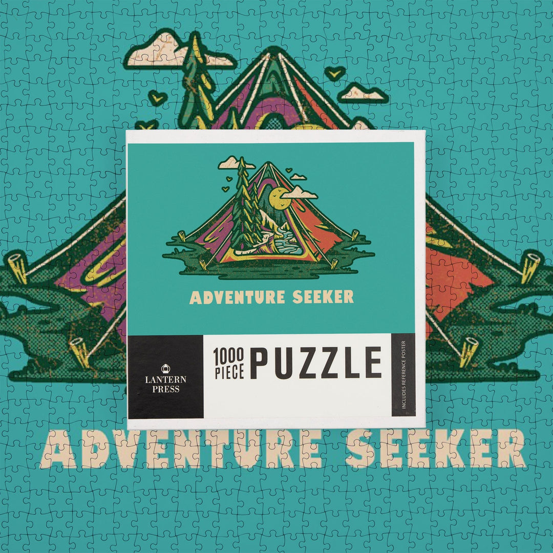 Distressed, I hike for views, Adventure Seeker, Ready to Roam,, Jigsaw Puzzle Puzzle Lantern Press 