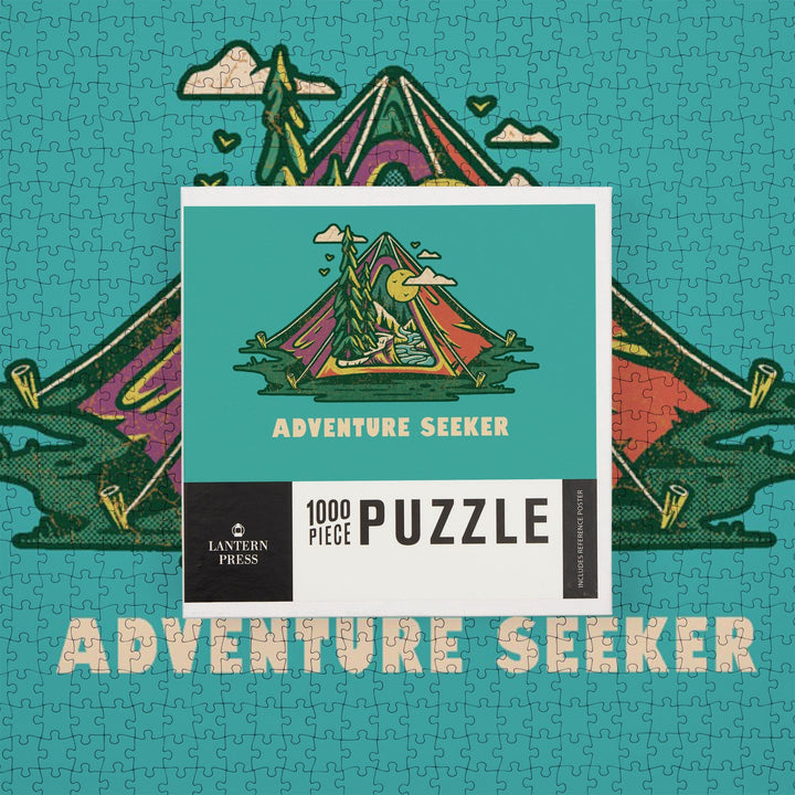 Distressed, I hike for views, Adventure Seeker, Ready to Roam,, Jigsaw Puzzle Puzzle Lantern Press 