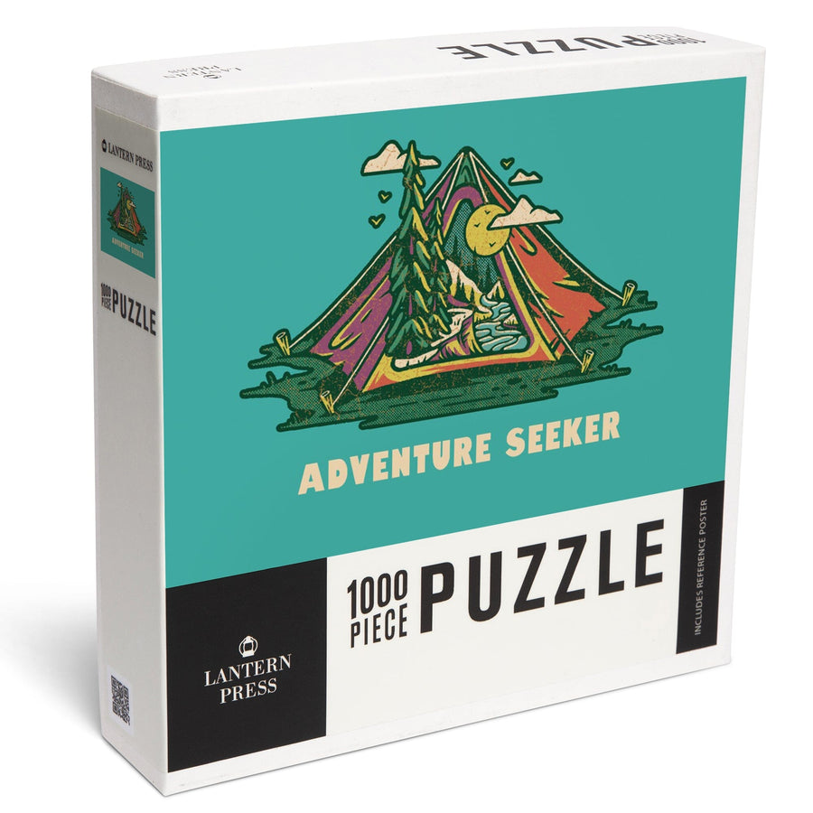 Distressed, I hike for views, Adventure Seeker, Ready to Roam,, Jigsaw Puzzle Puzzle Lantern Press 