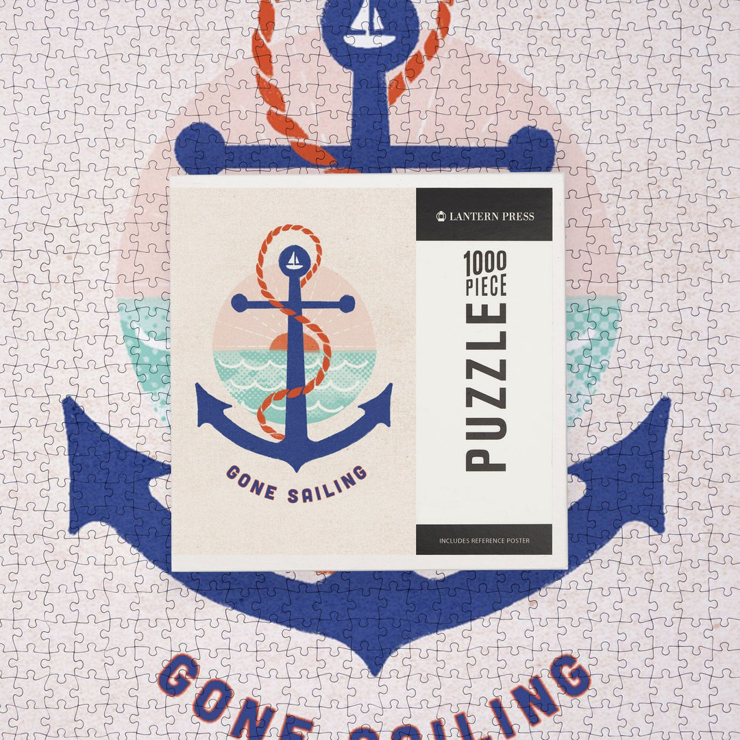 Dockside Collection, Gone Sailing, Anchor, Jigsaw Puzzle - Lantern Press