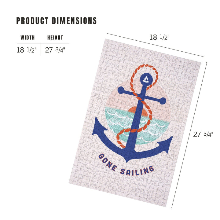 Dockside Collection, Gone Sailing, Anchor, Jigsaw Puzzle - Lantern Press