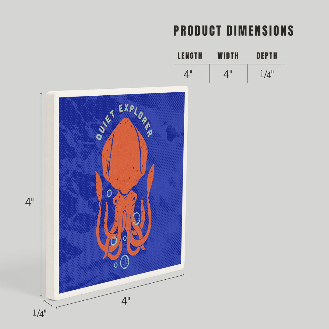 Dockside Collection, Quiet Explorer, Squid, Coasters Coasters Lantern Press 