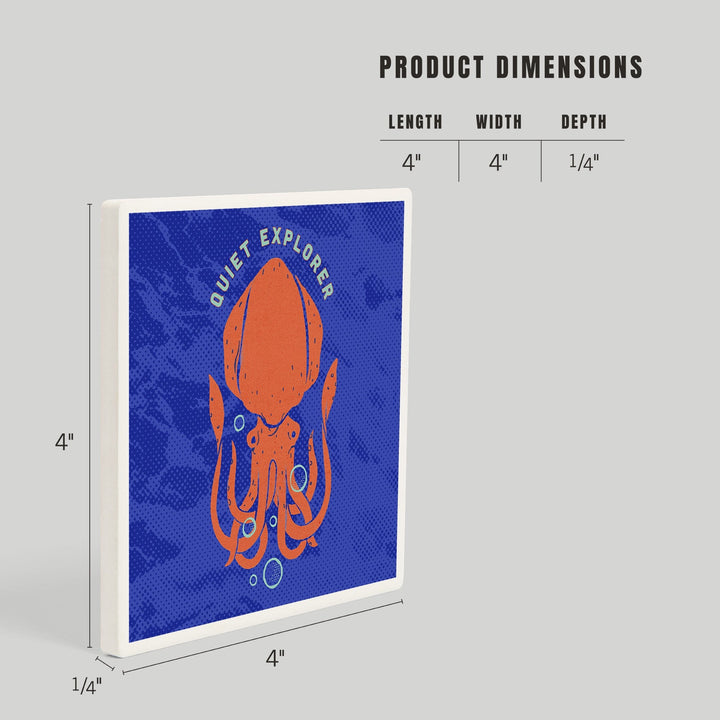 Dockside Collection, Quiet Explorer, Squid, Coasters Coasters Lantern Press 
