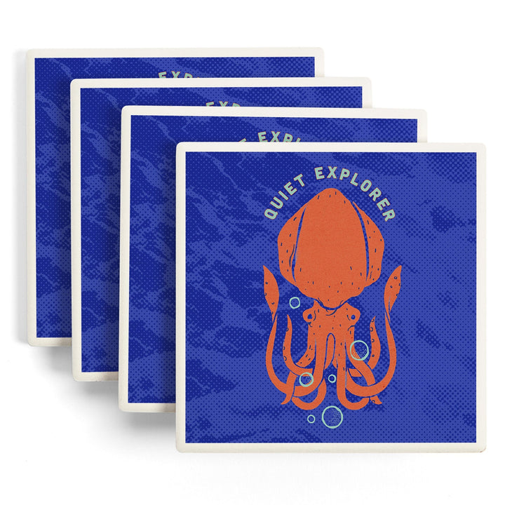 Dockside Collection, Quiet Explorer, Squid, Coasters Coasters Lantern Press 