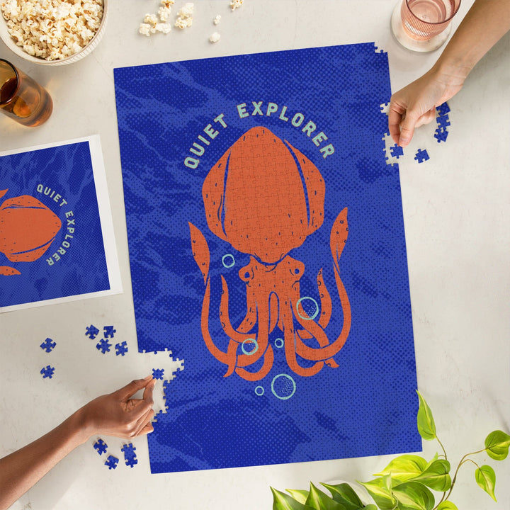 Dockside Collection, Quiet Explorer, Squid, Jigsaw Puzzle - Lantern Press