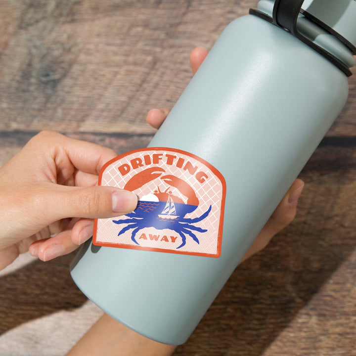 Dockside Series, Crab, Contour, Vinyl Sticker Sticker Lantern Press 