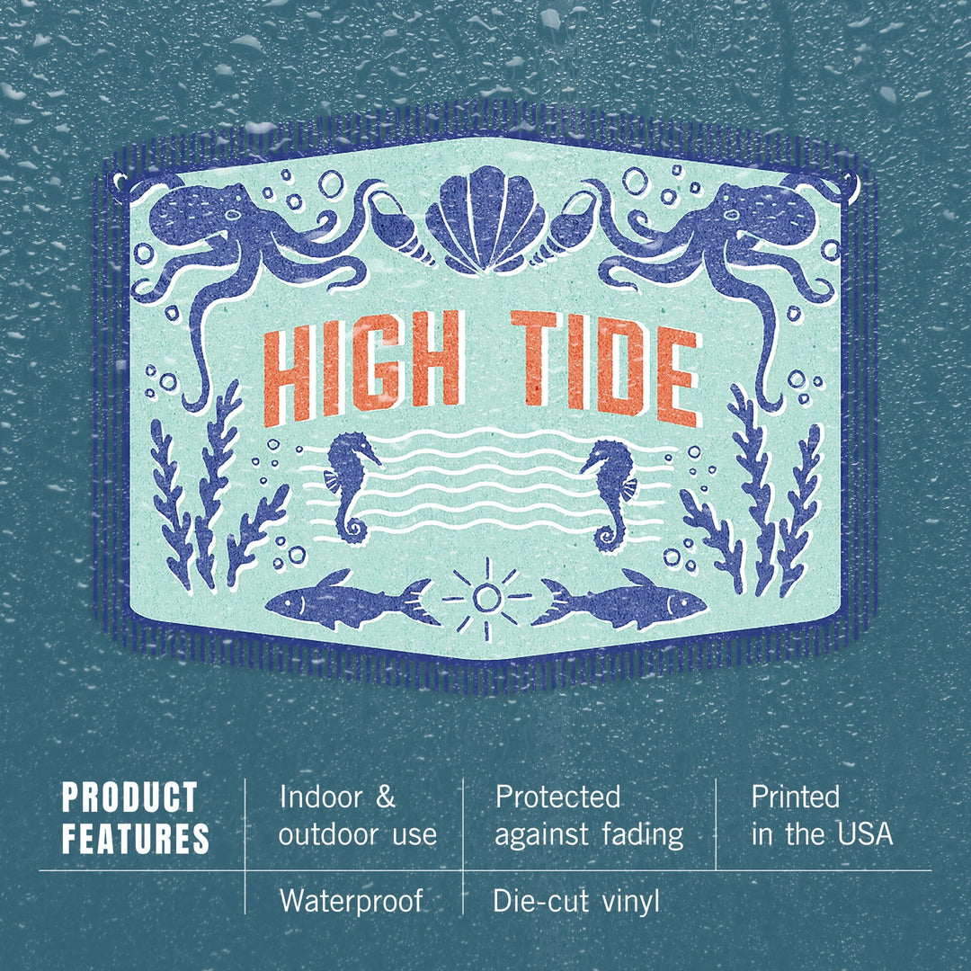 Dockside Series, High Tide, Contour, Vinyl Sticker Sticker Lantern Press 