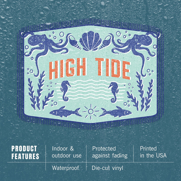 Dockside Series, High Tide, Contour, Vinyl Sticker Sticker Lantern Press 