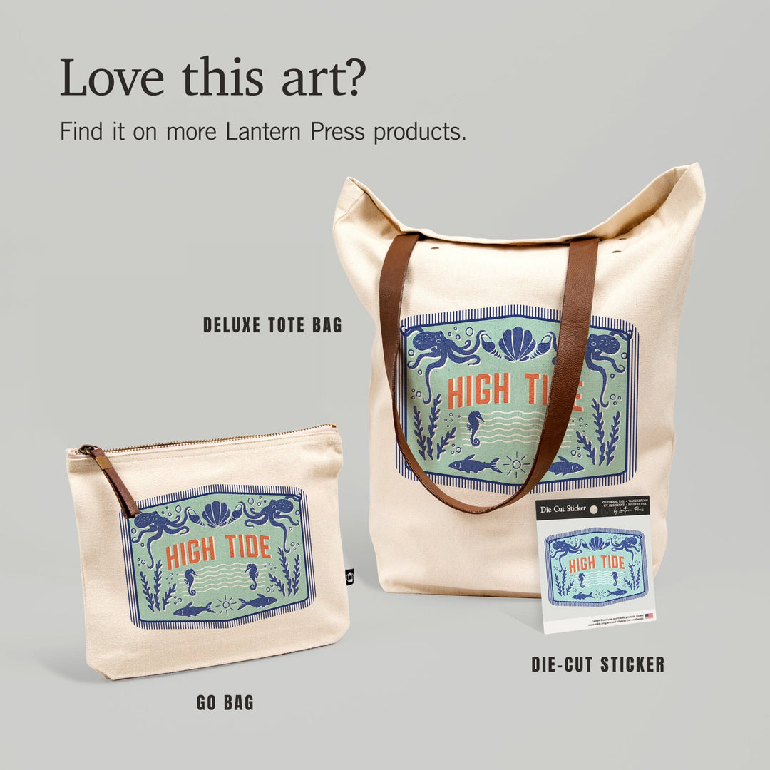 Dockside Series, High Tide, Contour, Vinyl Sticker Sticker Lantern Press 