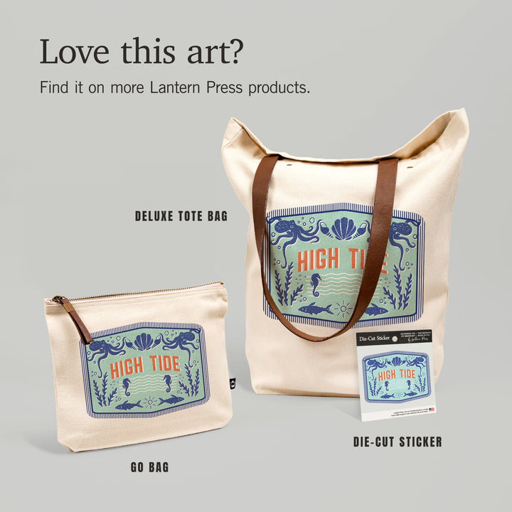 Dockside Series, High Tide, Contour, Vinyl Sticker Sticker Lantern Press 