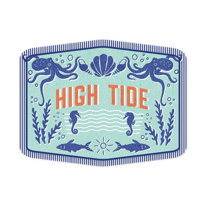 Dockside Series, High Tide, Contour, Vinyl Sticker Sticker Lantern Press 