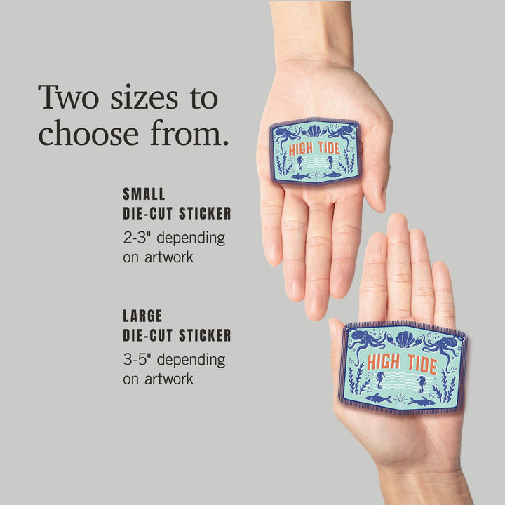 Dockside Series, High Tide, Contour, Vinyl Sticker Sticker Lantern Press 