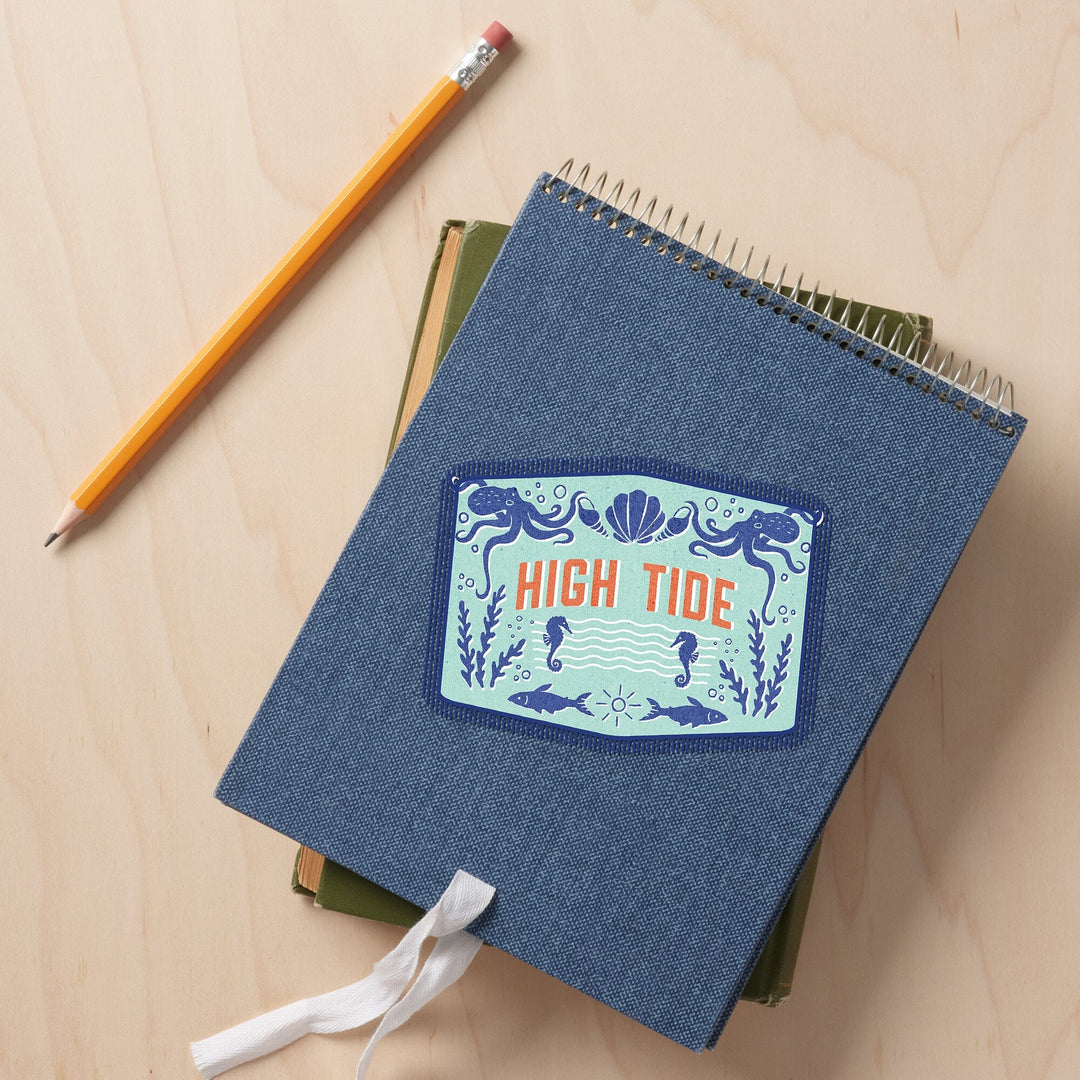 Dockside Series, High Tide, Contour, Vinyl Sticker Sticker Lantern Press 