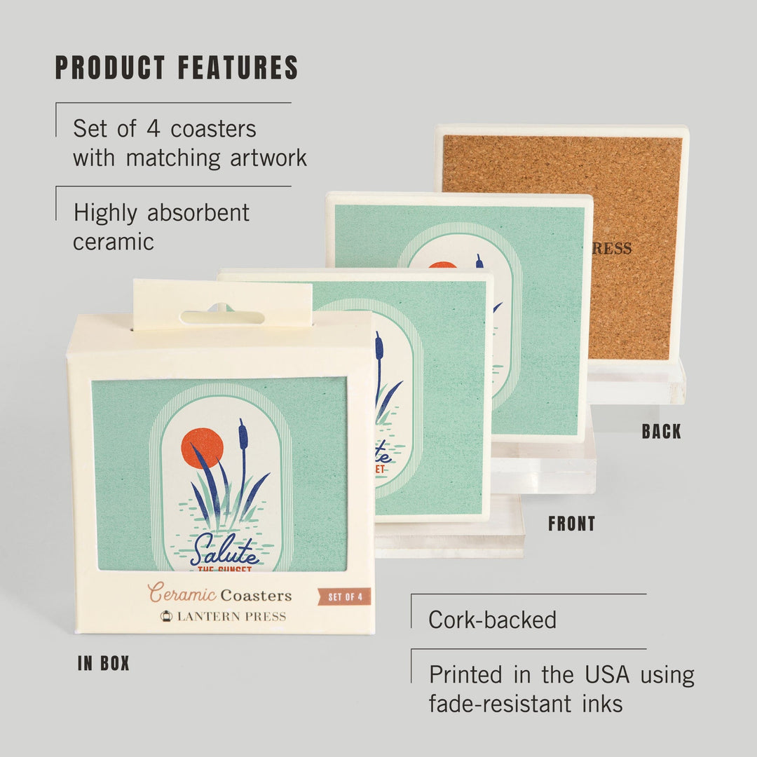 Dockside Series, Reeds, Coasters Coasters Lantern Press 
