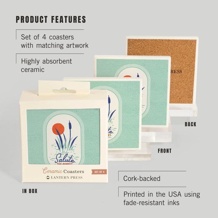 Dockside Series, Reeds, Coasters Coasters Lantern Press 