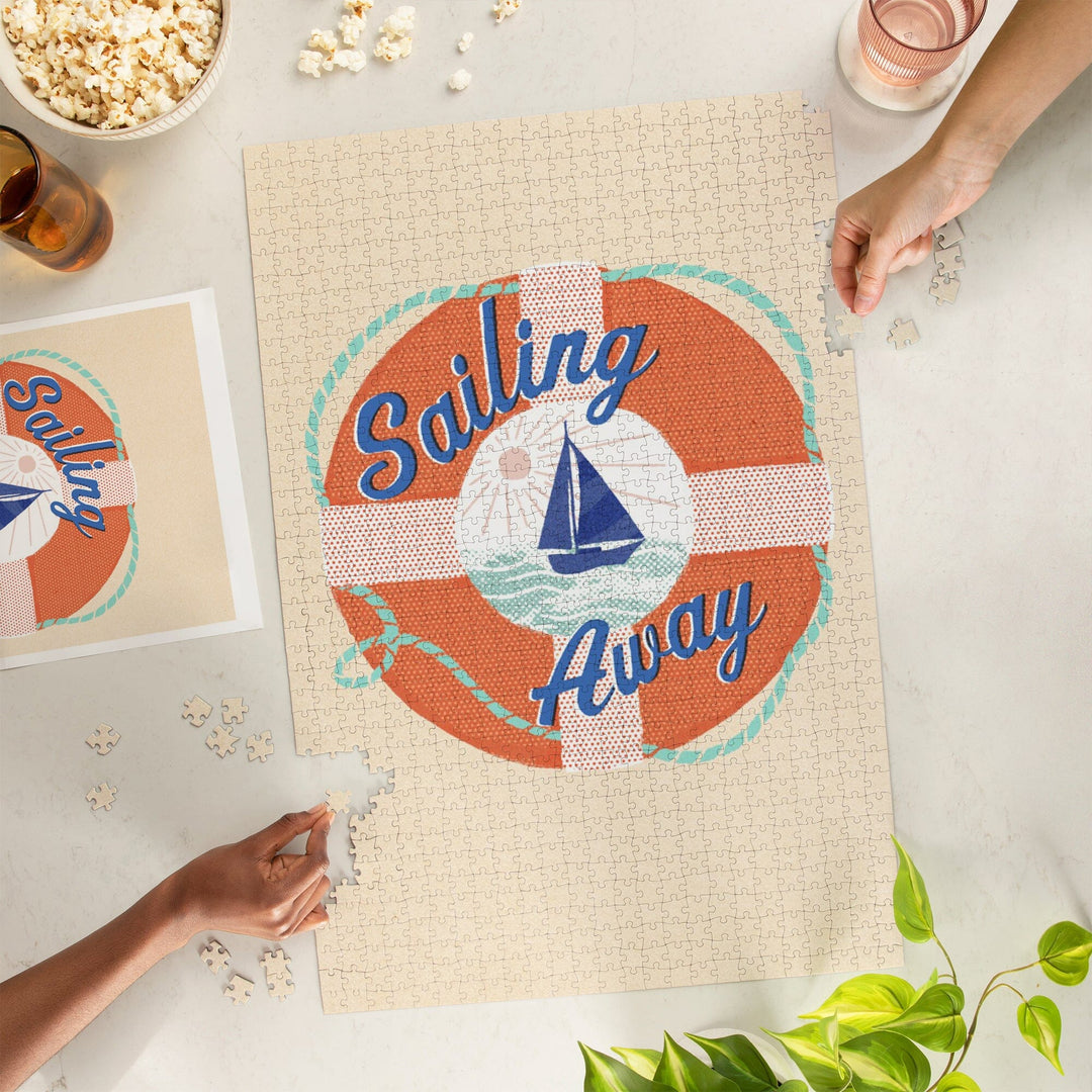 Dockside Series, Sailing Away, Jigsaw Puzzle - Lantern Press