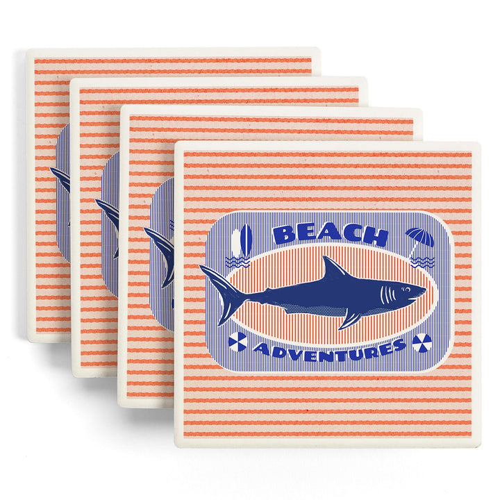 Dockside Series, Shark, Coasters Coasters Lantern Press 