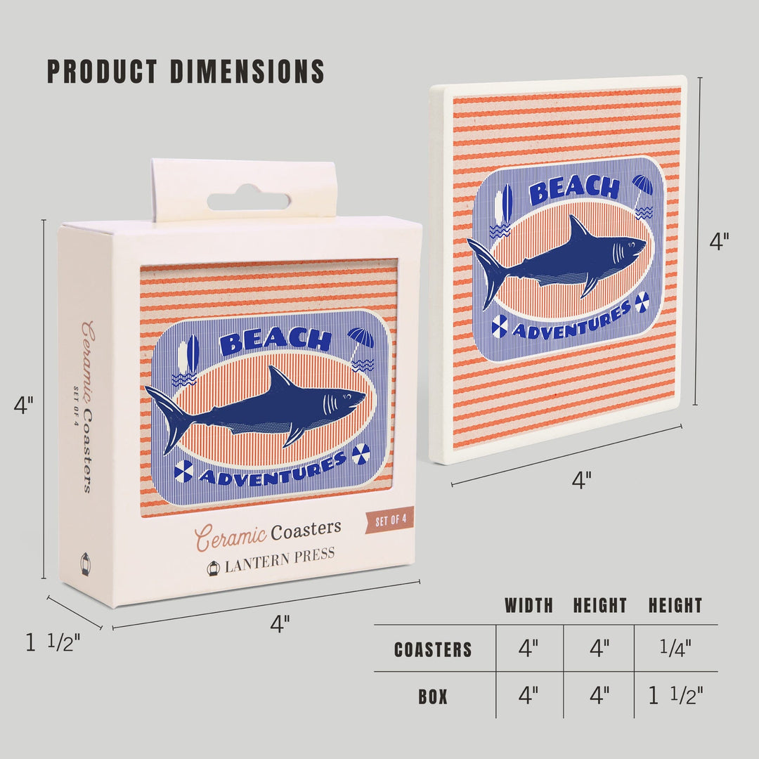 Dockside Series, Shark, Coasters Coasters Lantern Press 