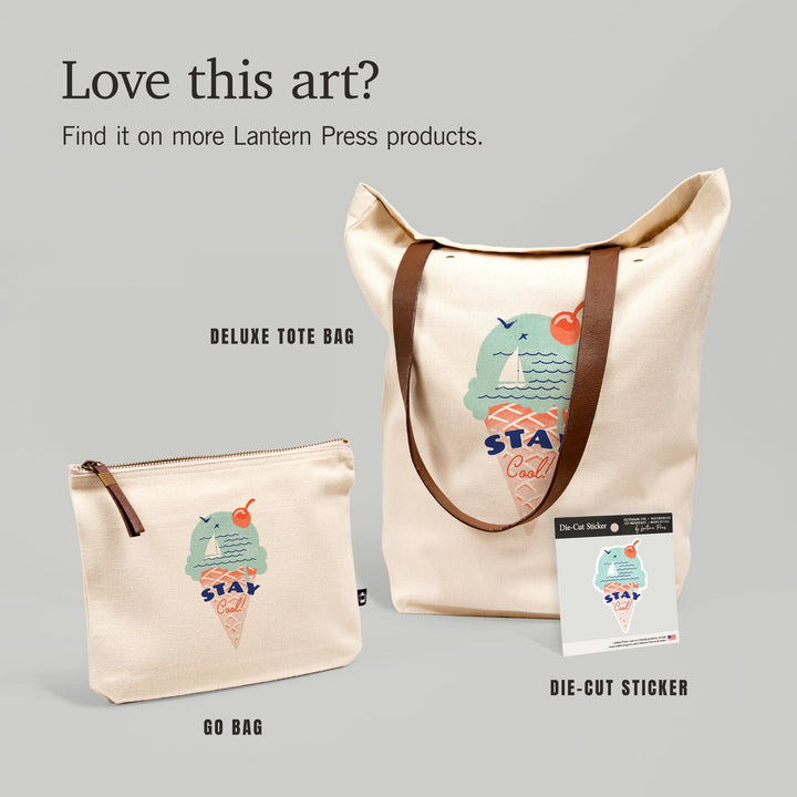Dockside Series, Stay Cool, Contour, Vinyl Sticker Sticker Lantern Press 