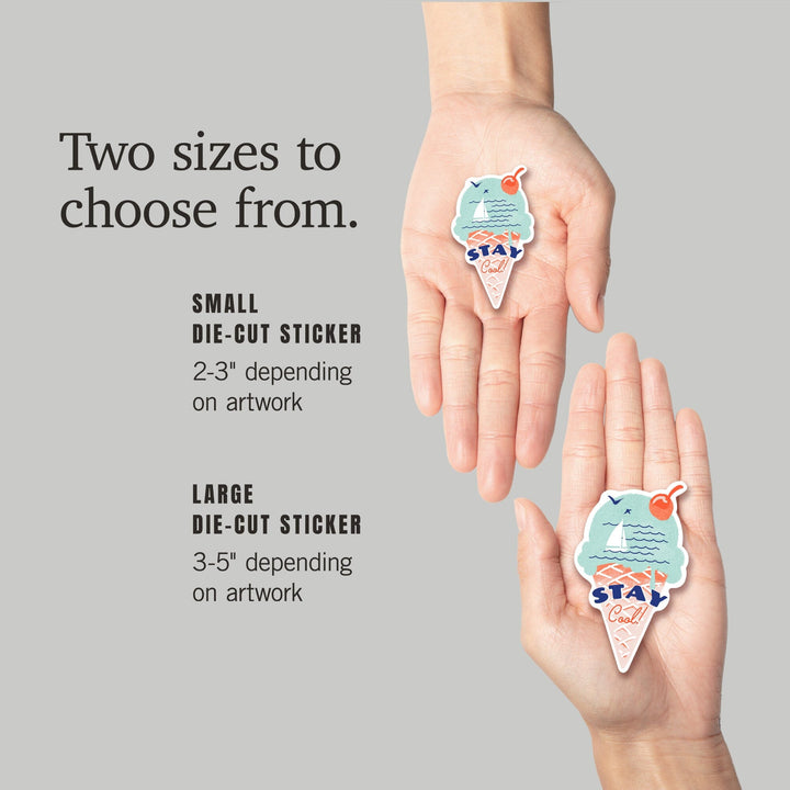 Dockside Series, Stay Cool, Contour, Vinyl Sticker Sticker Lantern Press 