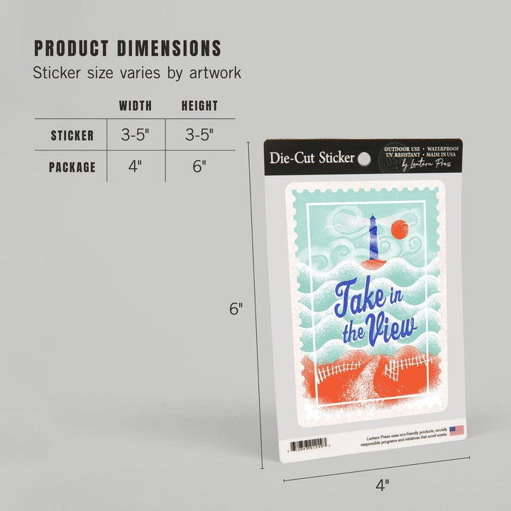 Dockside Series, Take In The View, Scene, Contour, Vinyl Sticker Sticker Lantern Press 