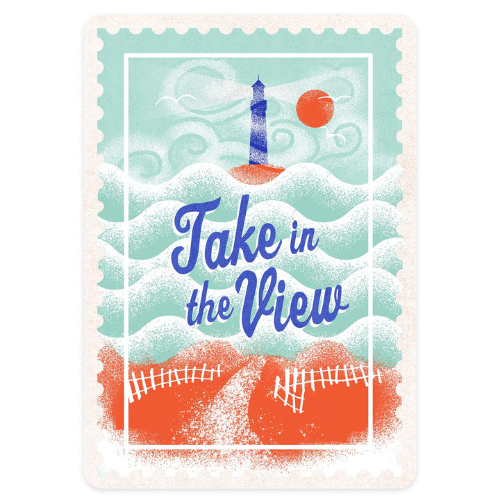 Dockside Series, Take In The View, Scene, Contour, Vinyl Sticker Sticker Lantern Press 