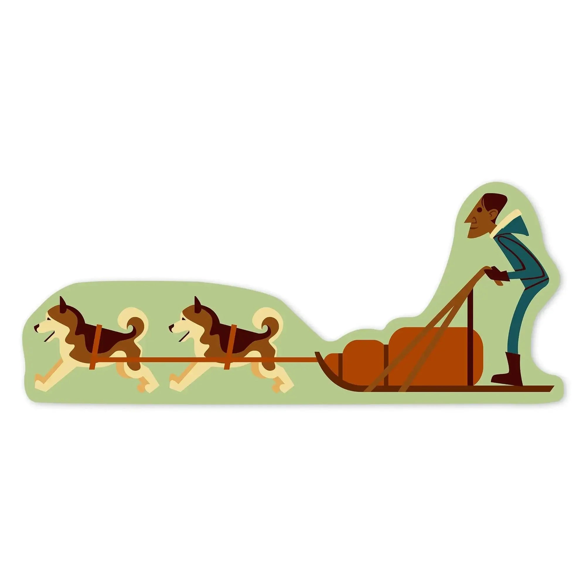 Creative Blocks Stamps Dogs Sled Racing Snow Decal Sticker - Gloss ...