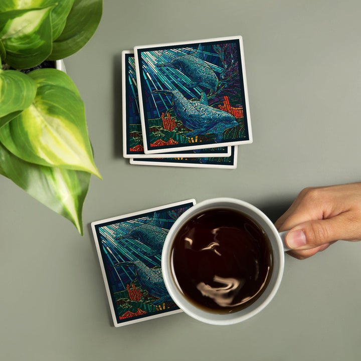 Dolphin, Paper Mosaic, Coasters Coasters Lantern Press 