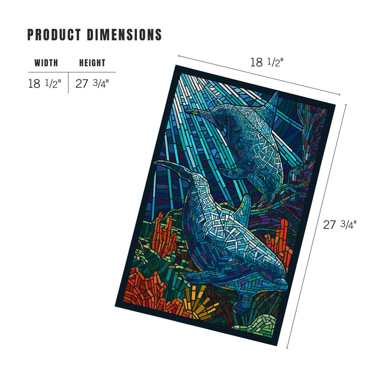 Dolphin, Paper Mosaic, Jigsaw Puzzle Puzzle Lantern Press 