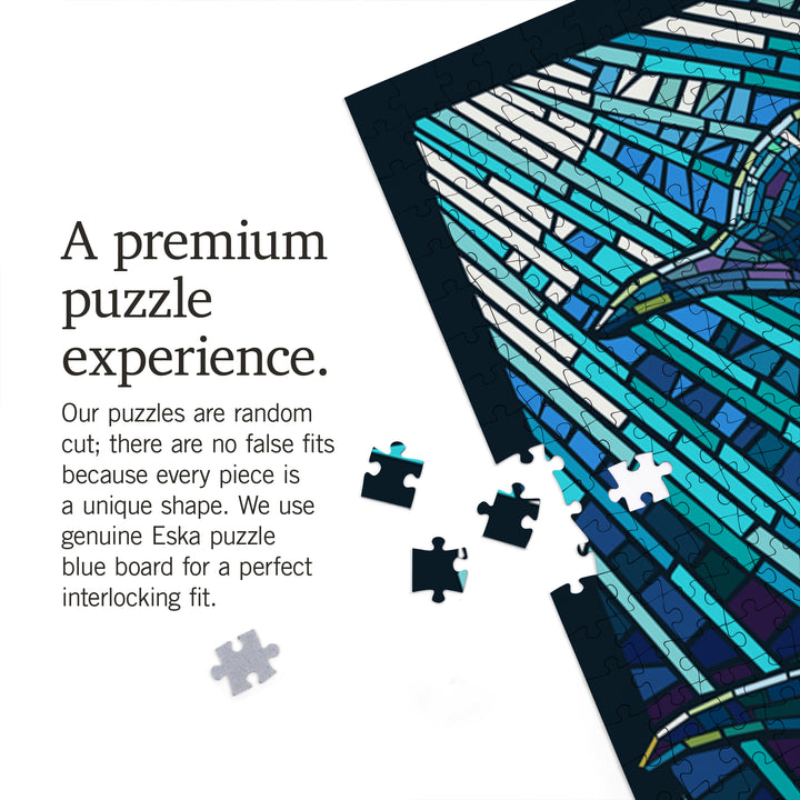 Dolphin, Paper Mosaic, Jigsaw Puzzle Puzzle Lantern Press 