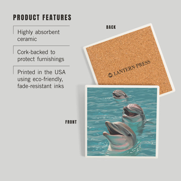 Dolphins, Coasters Coasters Lantern Press 