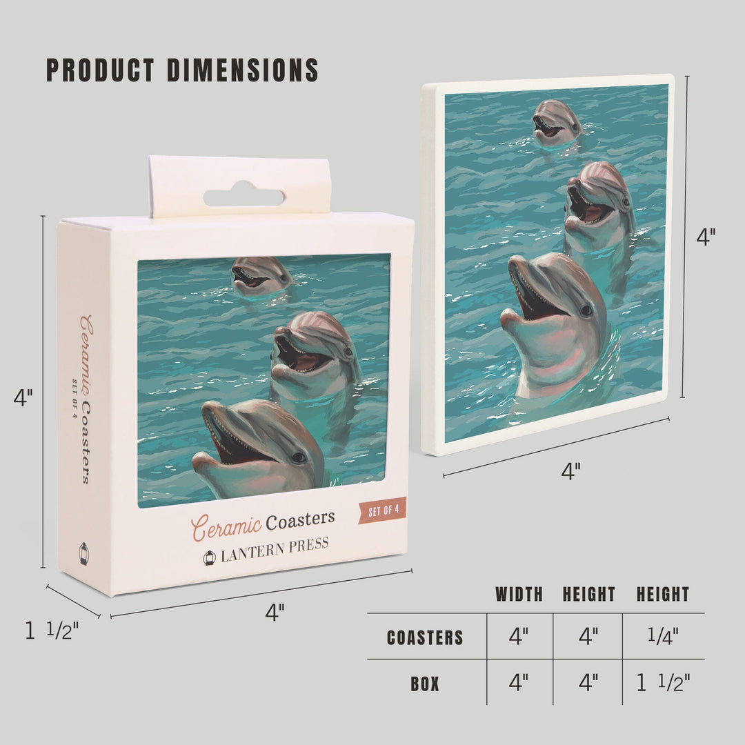 Dolphins, Coasters Coasters Lantern Press 