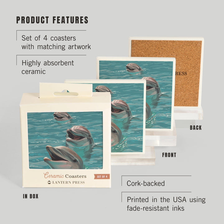 Dolphins, Coasters Coasters Lantern Press 