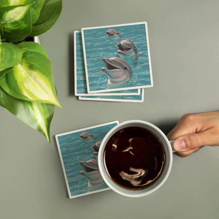 Dolphins, Coasters Coasters Lantern Press 