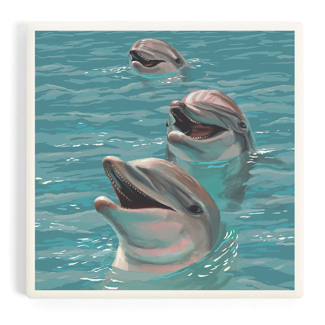 Dolphins, Coasters Coasters Lantern Press Coaster 