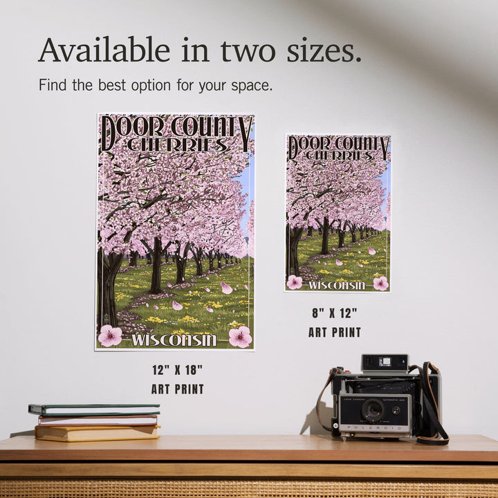 Door County, Wisconsin, Cherry Blossoms, Art & Giclee Prints Art Lantern Press 
