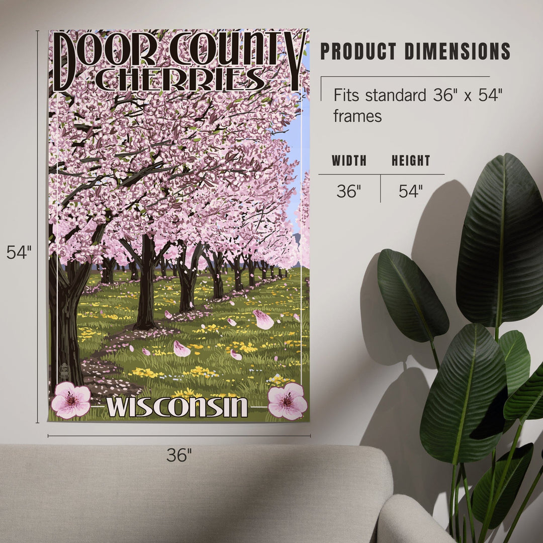 Door County, Wisconsin, Cherry Blossoms, Art & Giclee Prints Art Lantern Press 