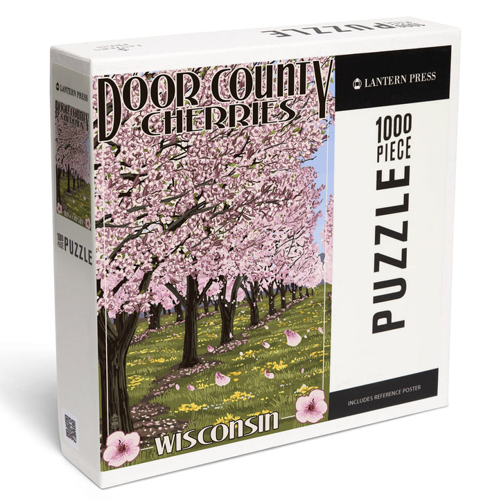 Door County, Wisconsin, Cherry Blossoms, Jigsaw Puzzle Puzzle Lantern Press 